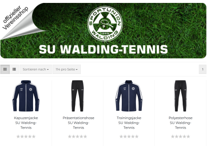 Unser eigener Online-Shop der Sektion Tennis